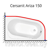 Карниз для ванны Cersanit Ariza 150х90 нержавеющая сталь