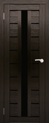 Двери межкомнатные экошпон  Амати 17 Черное стекло