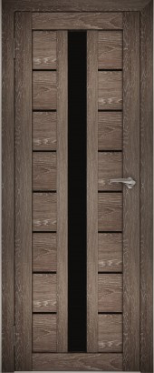 Двери межкомнатные экошпон Амати 17 Черное стекло - фото 3 - id-p123414445