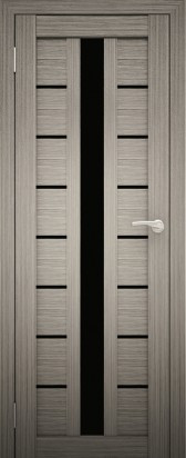 Двери межкомнатные экошпон Амати 17 Черное стекло - фото 4 - id-p123414445