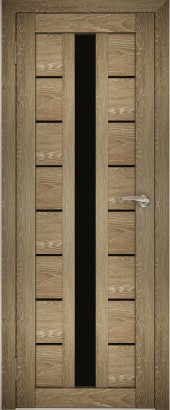 Двери межкомнатные экошпон Амати 17 Черное стекло - фото 6 - id-p123414445