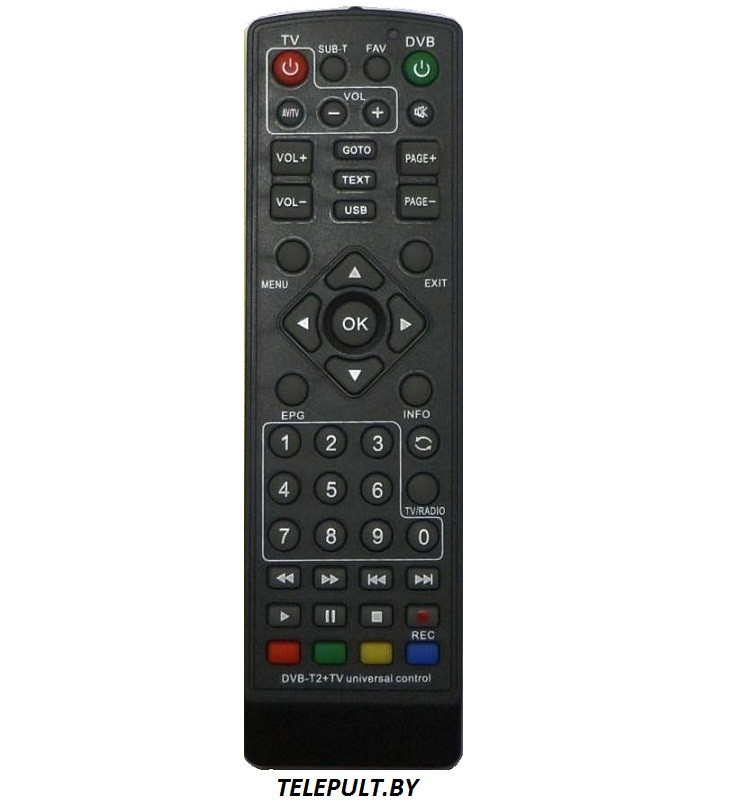 Универсальный пульт для цифровых приставок  Huayu DVB-T2+TV VER.2020