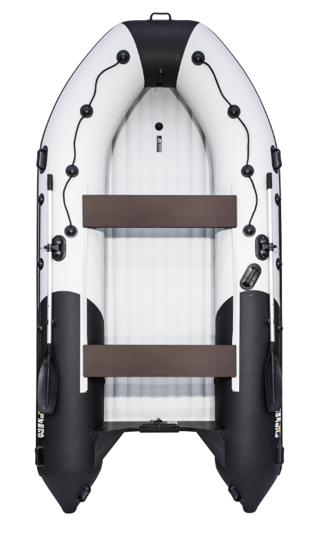 Надувная лодка Ривьера 3200 Килевое надувное дно "Комби" светло-серый/черный - фото 1 - id-p135863486