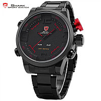 Часы Shark Sport Watch SH 105 Gulper Черные с красным (синим) РЕПЛИКА