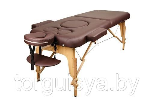 Массажный стол для беременных Atlas Sport 70 см складной 2-с деревянный (бургунди)