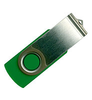 Флеш накопитель USB 2.0 Twister Color Mix, пластик Софт Тач/металл, зеленый/серебристый, 8 Gb