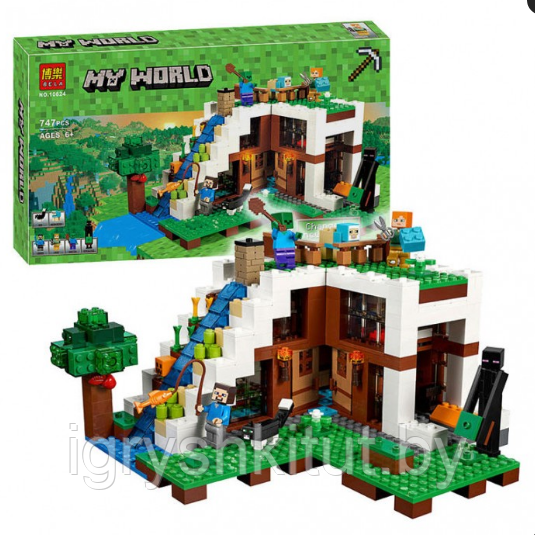 Конструктор Bela My World "База на водопаде", 747 деталей, аналог Lego, арт.10624 - фото 1 - id-p135878141
