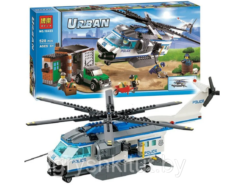 Конструктор Bela Urban "Вертолет наблюдения", 528 деталей аналог LEGO, арт.10423 - фото 1 - id-p135879716