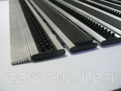 Алюминиевая грязезащитная решетка 12 мм резина-ворс - фото 7 - id-p117212594