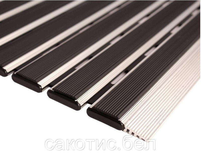Алюминиевая грязезащитная решетка 12 мм резина-ворс - фото 8 - id-p117212594