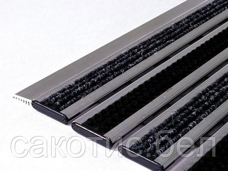 Алюминиевая грязезащитная решетка 12 мм (резина+ворс), фото 2