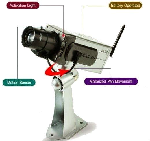 Муляж камеры видеонаблюдения, поворотная с датчиком движения с мигающим красным светодиодом - фото 2 - id-p135886719