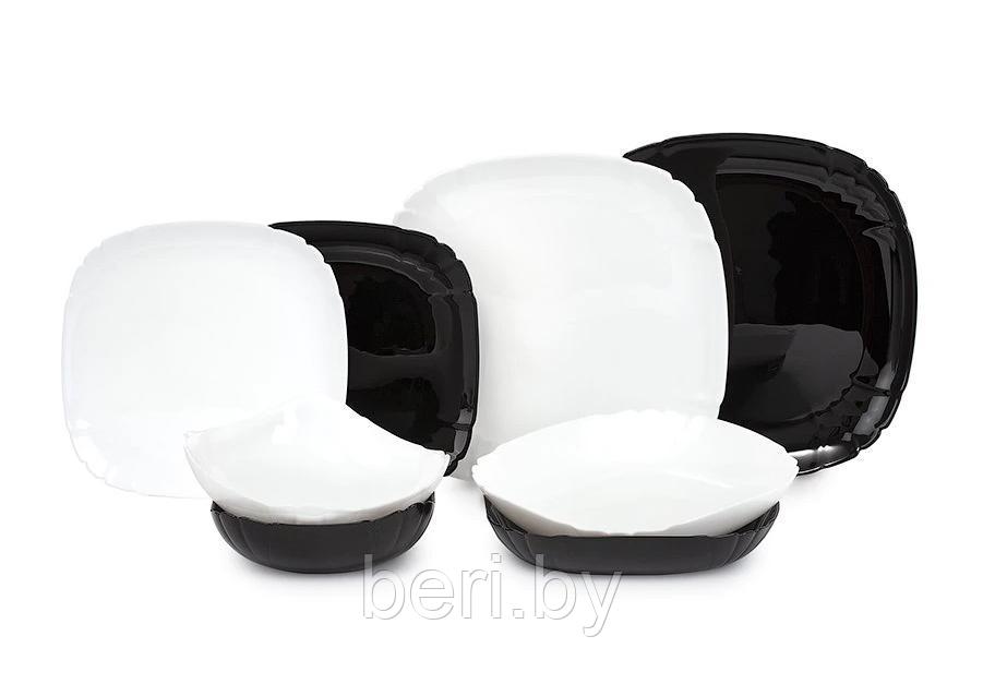 P8937 Столовый сервиз Luminarc Lotusia Black/White, 24 предмета, 6 персон, набор тарелок - фото 2 - id-p135902418