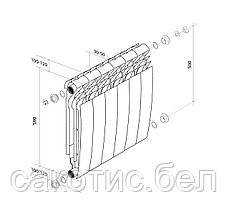 Радиатор Royal Thermo Biliner Alum 500 Noir Sable - 4 секц., фото 2