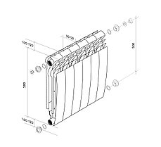 Радиатор Royal Thermo Biliner Alum 500 Noir Sable - 8 секц., фото 3