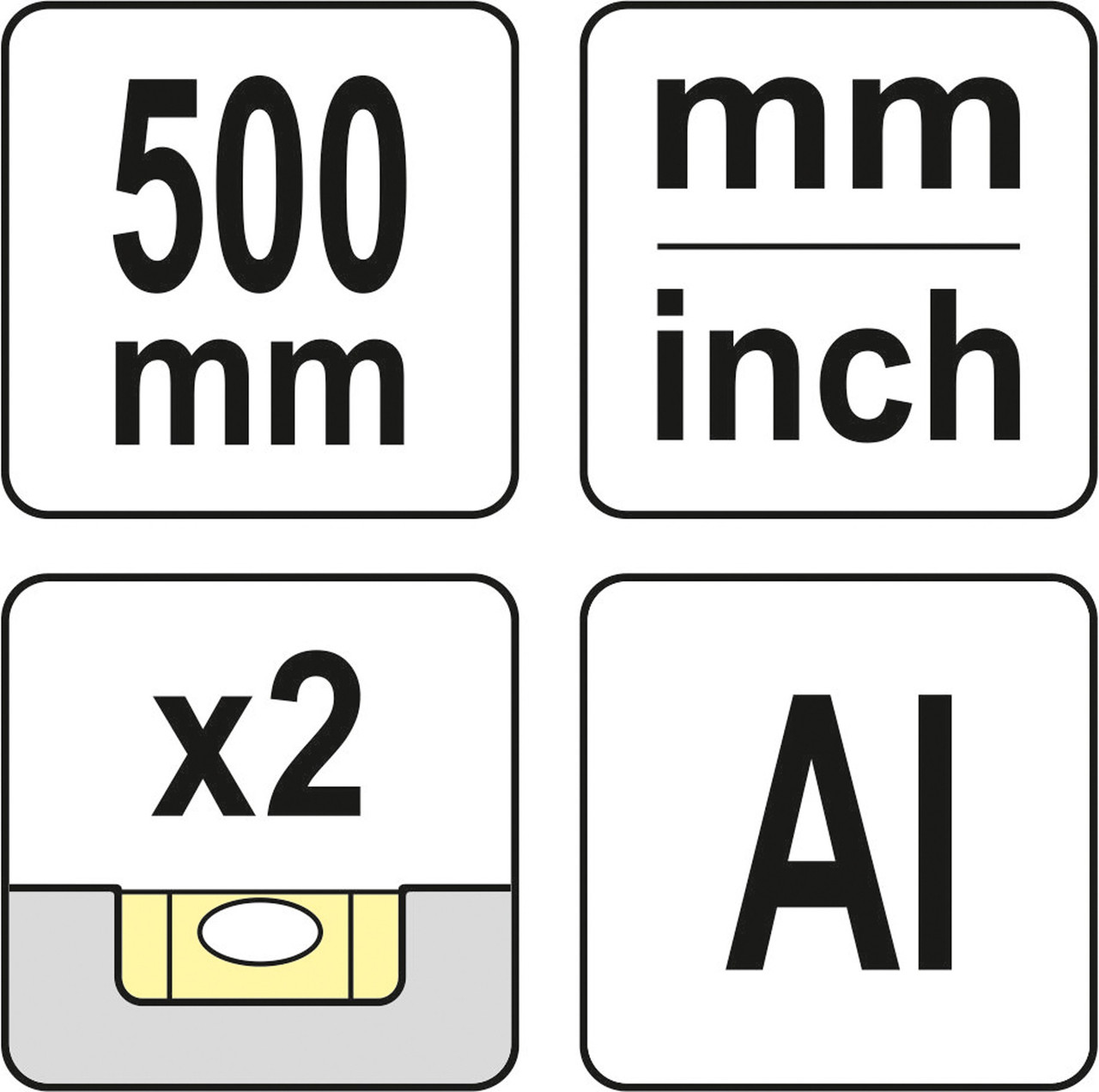 Линейка 2 глазка с ручкой 500мм Al "Yato" YT-70713 - фото 4 - id-p135933004