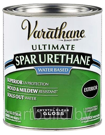 Лак полиуретановый на водной основе для наружных работ Varathane Crystal Clear Polyurethane, фото 2