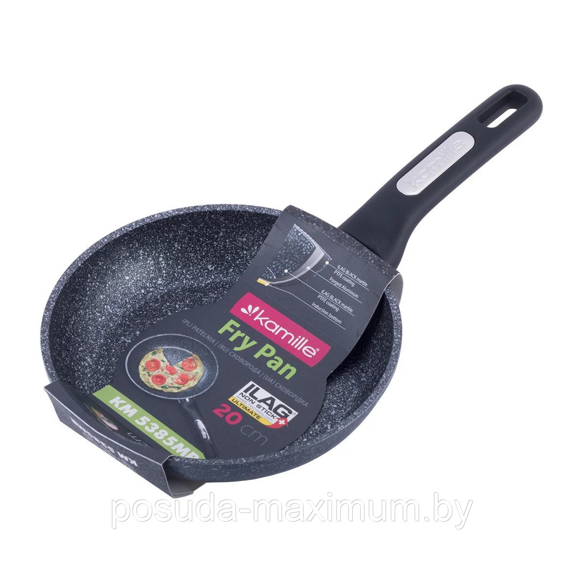 Сковорода Kamille KM-5385MR, диаметр 20 см. с антипригарным покрытием