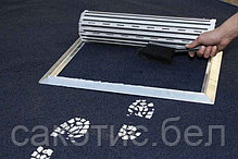 Алюминиевая грязезащитная решетка 18 мм с обрамлением с чистящей вставкой щетка, фото 3