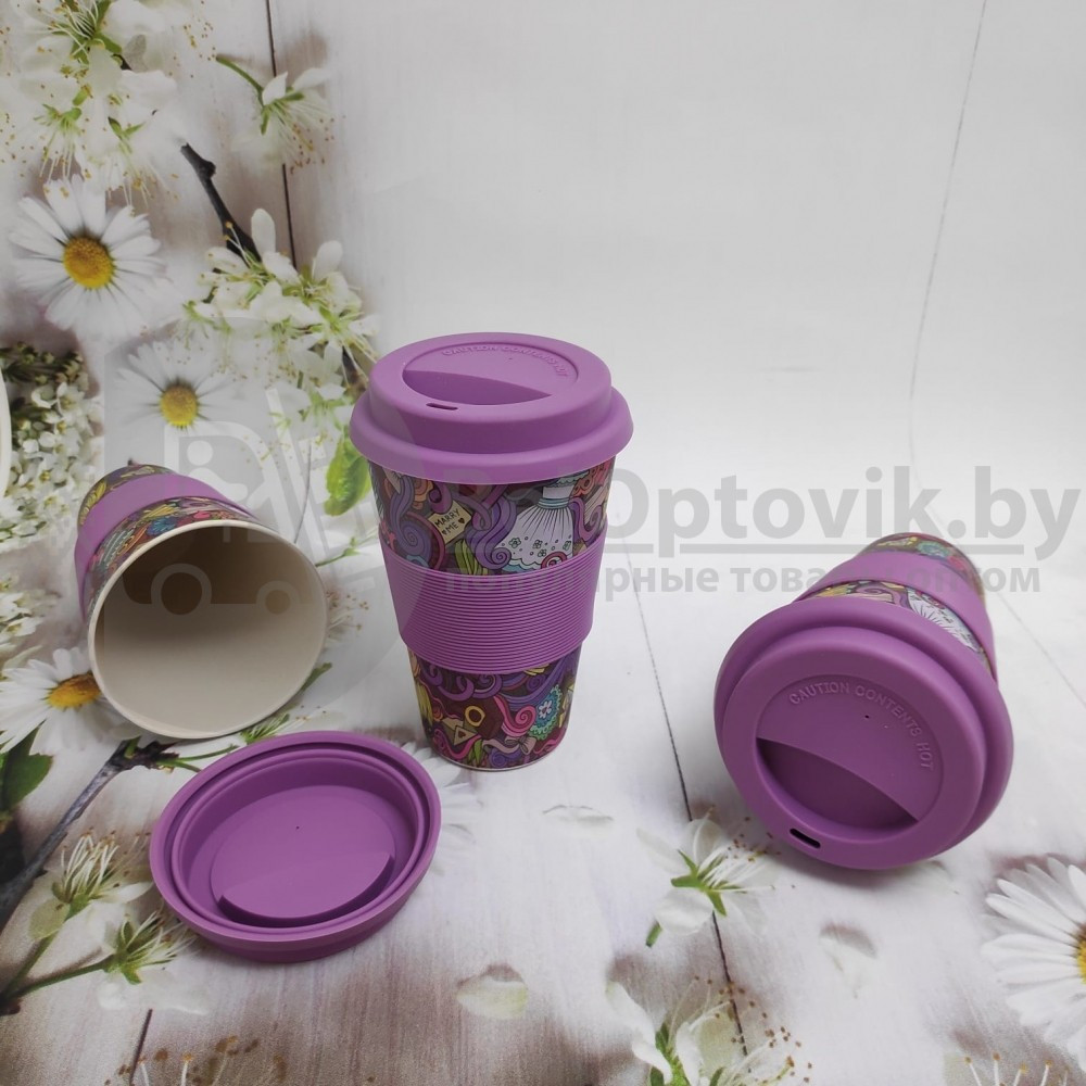 Бамбуковая Эко - термокружка BambooCup, 400 мл Purple (Сиреневая) - фото 9 - id-p136077260