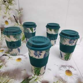 Бамбуковая Эко - термокружка BambooCup, 400 мл Green (Зеленая)