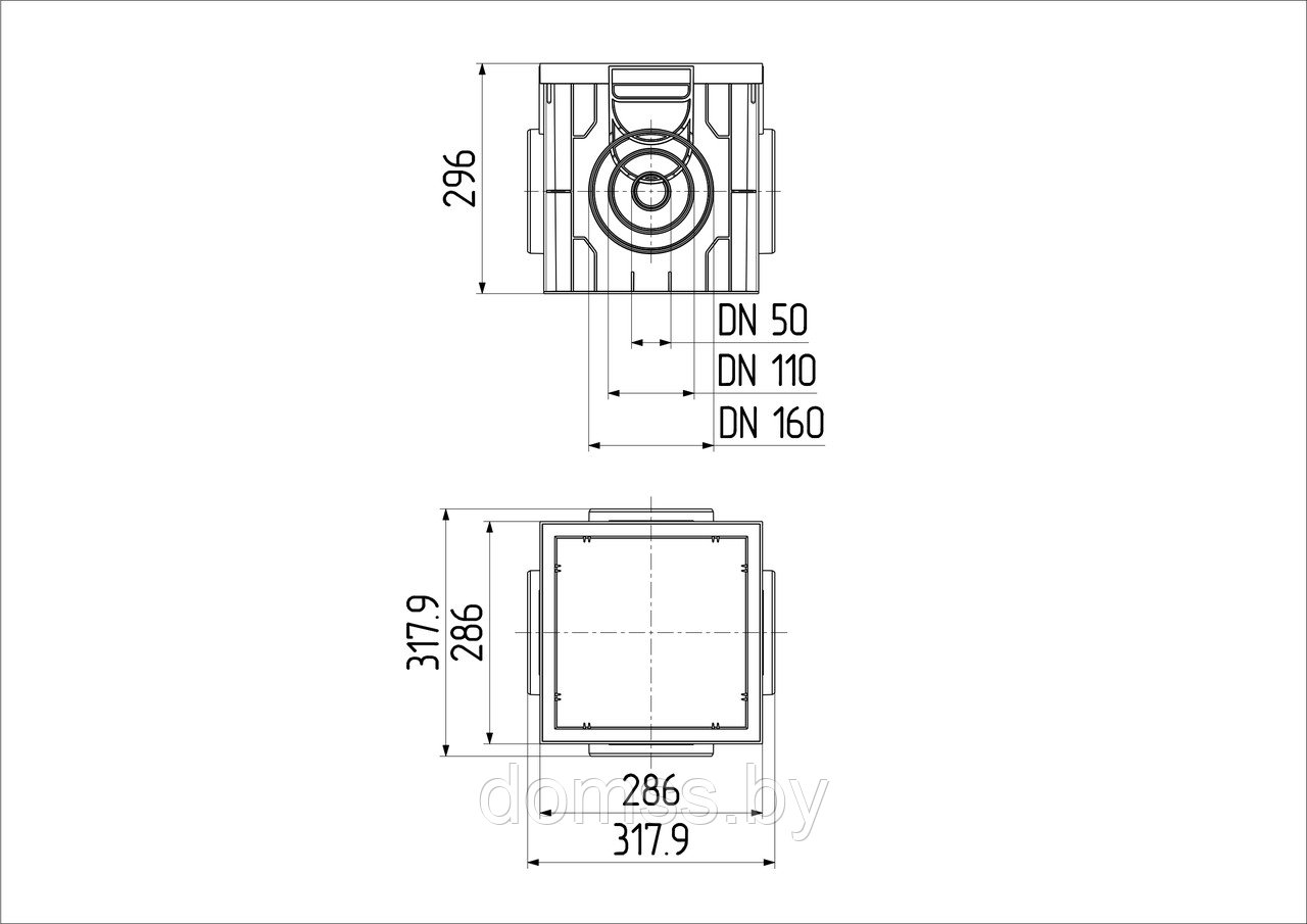 Дождеприемник пластиковый 300х300 в сборе Ecoteck (черный) - фото 3 - id-p136121857