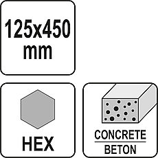 Зубило плоское HEX 125*450мм "Yato" YT-47372, фото 3