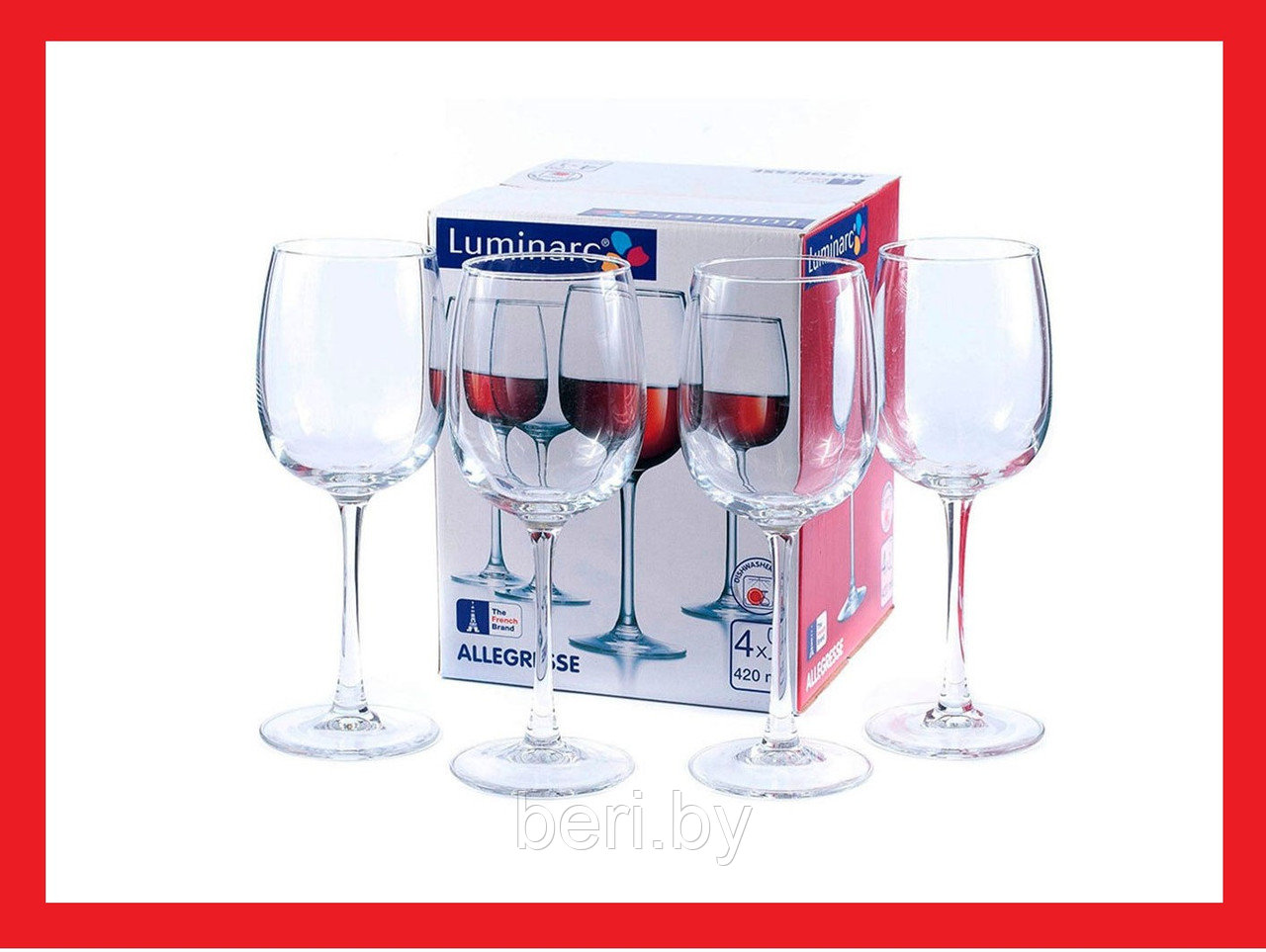 J8166 Набор бокалов для вина Luminarc Allegresse, 4 шт, 420 мл