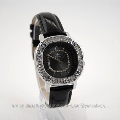 Часы наручные кварцевые FASHION №7458 (чёрн.+ хром), фото 2