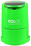 Автоматическая оснастка Colop R40 в боксе для клише печати ø40 мм, корпус неон зеленый