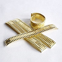Браслет стальной пружинный золото, для наручных часов,  размер 20 мм,