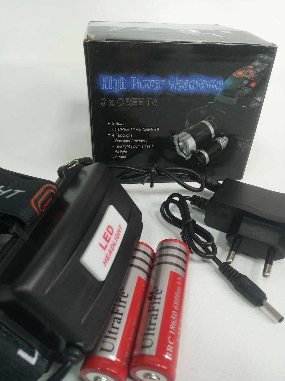 Налобный аккумуляторный светодиодный фонарь CREE -T6 - фото 4 - id-p136151000