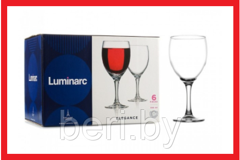 P2506 Набор бокалов, фужеров для вина Luminarc Elegance, фужеры, 350 мл, на 6 персон - фото 1 - id-p136190465