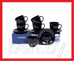 P4672  Набор чашек с блюдцами Luminarc Carine Black, 12 предметов, 6 персон, чайный сервиз