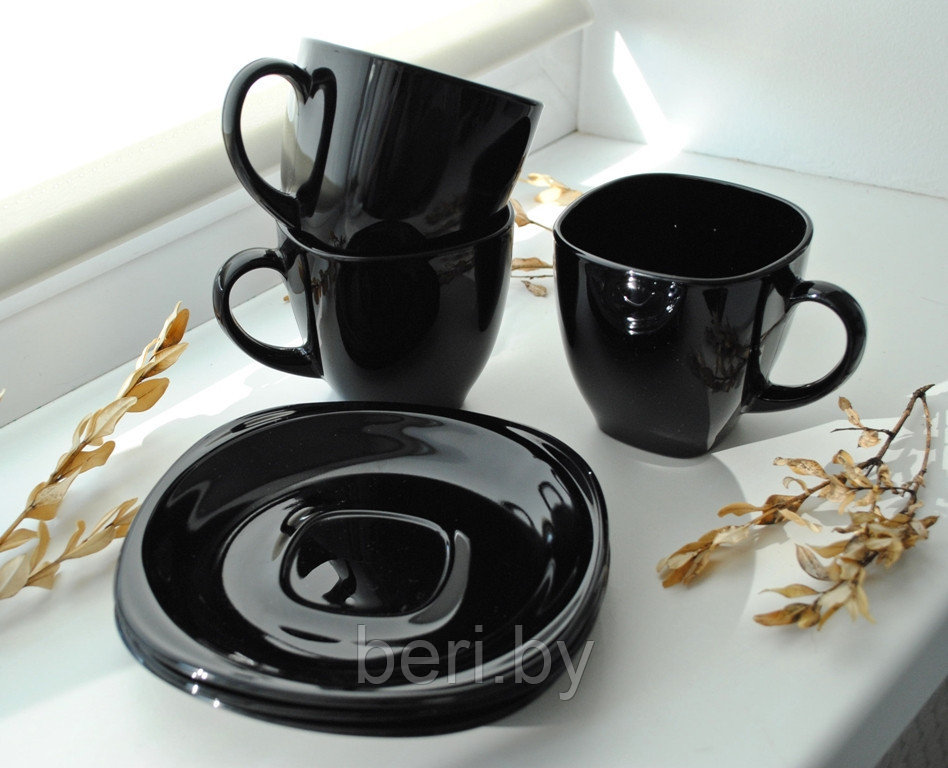 P4672 Набор чашек с блюдцами Luminarc Carine Black, 12 предметов, 6 персон, чайный сервиз - фото 6 - id-p136198043