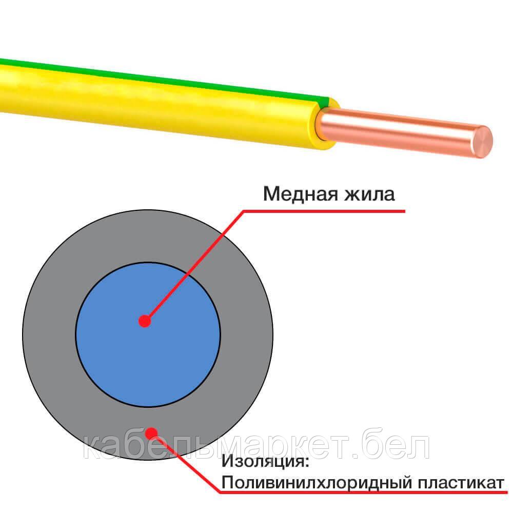 Провод ПУВ (ПВ1) 2,5 (белый, желто-зеленый, красный, синий) - фото 3 - id-p136203446