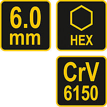 Ключ с Т-образной ручкой HEX 6мм 150*14*76мм "Vorel" 56645, фото 3