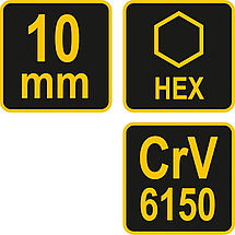 Ключ с Т-образной ручкой HEX 10мм 200*20*95мм "Vorel" 56648, фото 2