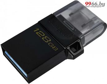 Флешка 128 Гб Kingston DataTraveler microDuo (DTDUO3G2/128GB) USB 3.0 Type A / Micro USB Type B, черная