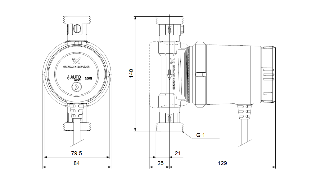 Насос рециркуляции ГВС COMFORT 15-14 BXA PM Grundfos - фото 2 - id-p136225064