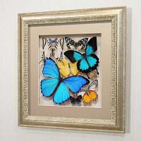 Картина-панно Сборка с синими доминирующими бабочками, арт.: 92с-01