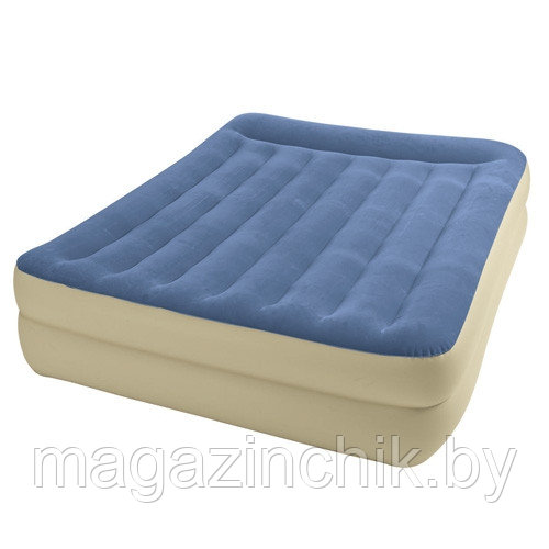 Надувная двуспальная кровать Intex Pillow Rest Raised Bed 66714 152*203*47 см, встр. элекронасосом - фото 2 - id-p10177659