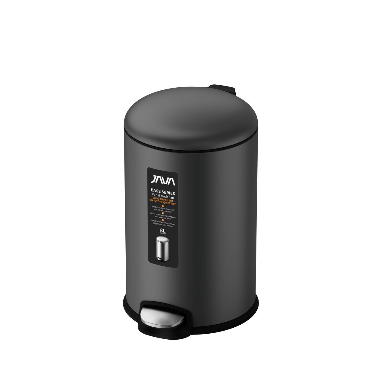 А Мусорное ведро с микролифтом 8 л DARK GRAY 885-8Q
