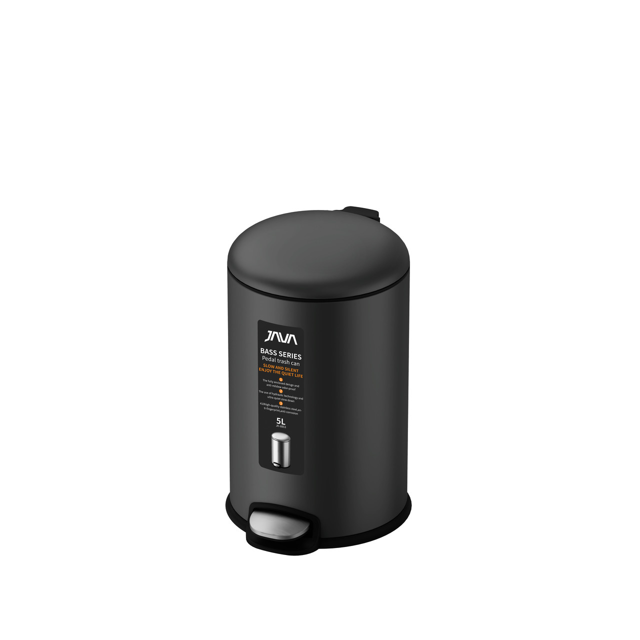 Мусорное ведро с микролифтом 5 л DARK GRAY 885-5Q