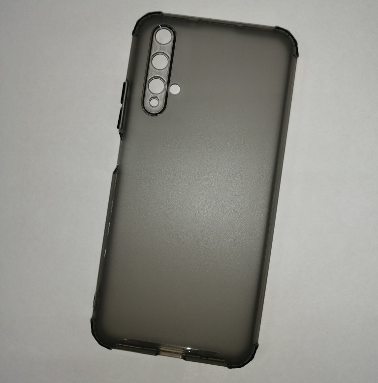 Чехол-накладка JET для Huawei Nova 5T (силикон) темно-серый прозрачный с защитой камеры