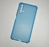 Чехол-накладка JET для Huawei Nova 5T (силикон) голубой прозрачный с защитой камеры