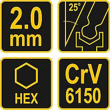 Ключ с Т-образной ручкой с шариком HEX 2мм 100*10*59мм  "Vorel" 56620, фото 2