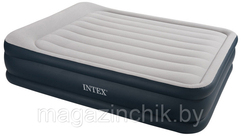 Надувная двуспальная кровать Intex 66738 152*203*48 см со встроенным элекронасосом и подголовником, Интекс - фото 8 - id-p10184556