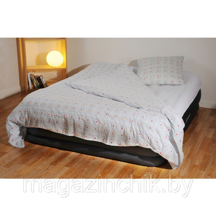 Надувная двуспальная кровать Intex 66738 152*203*48 см со встроенным элекронасосом и подголовником, Интекс - фото 4 - id-p10184556