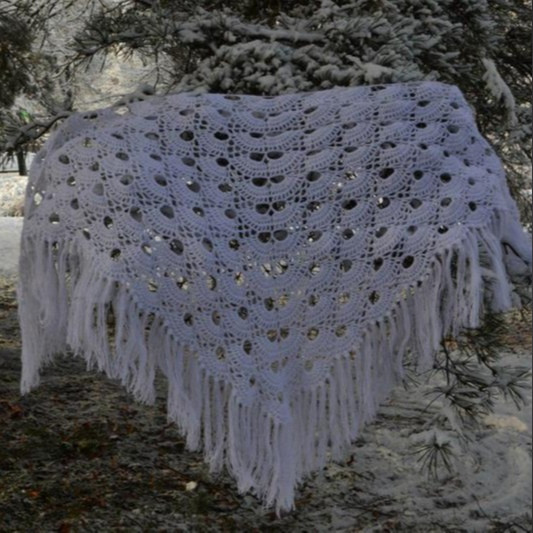 Платки шали вязаные женские с бахромой - женские подарки - фото 10 - id-p113670573